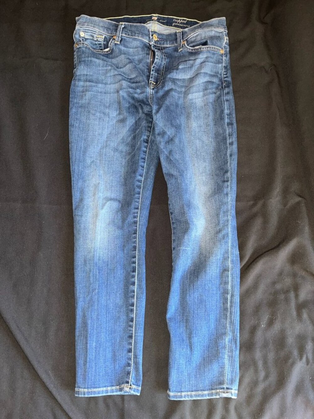 7 For All Mankind Cropped Gwenevere Slim Jeans Size 31 Womens Pants